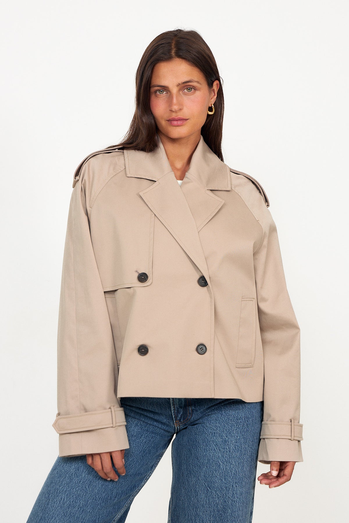 Rickie Cropped Trench - Beige