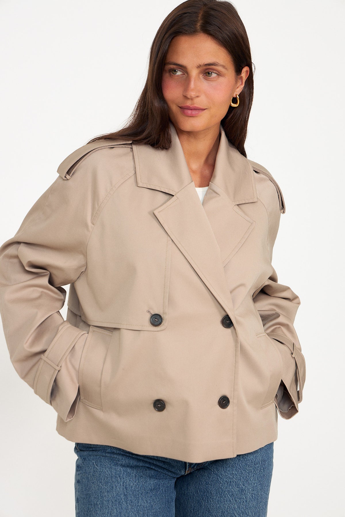 Rickie Cropped Trench - Beige