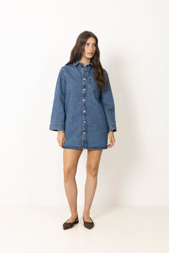 Mary Dress Long Sleeve - Freshwater Blue