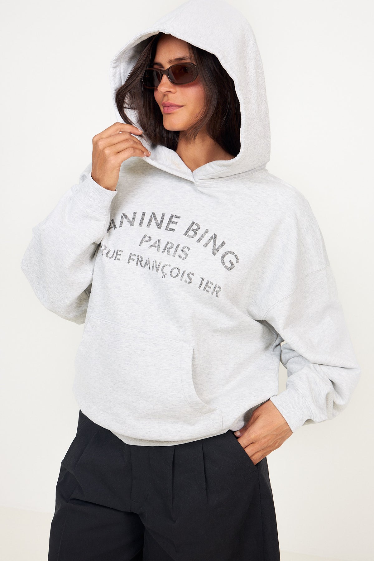 Harvey Sweatshirt Paris Stencil - Heather Grey