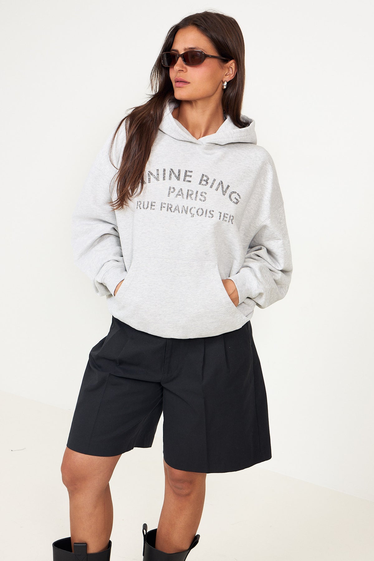 Harvey Sweatshirt Paris Stencil - Heather Grey