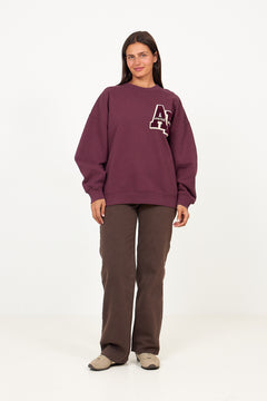 Miles Sweatshirt Letterman - Fig
