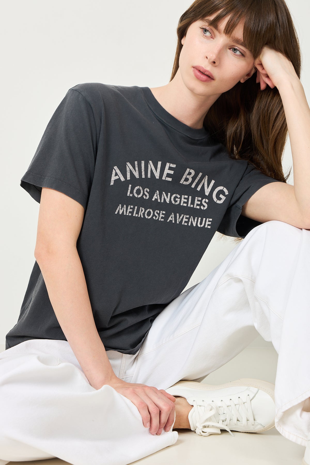 Cade Tee Melrose Stencil - Washed Black