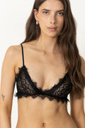 Lace Bra With Trim - Black