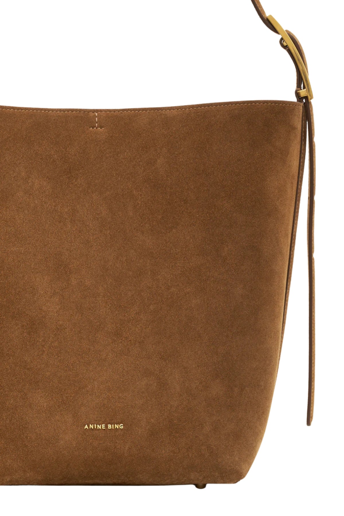 Elly Medium Bucket Bag Suede - Tobacco