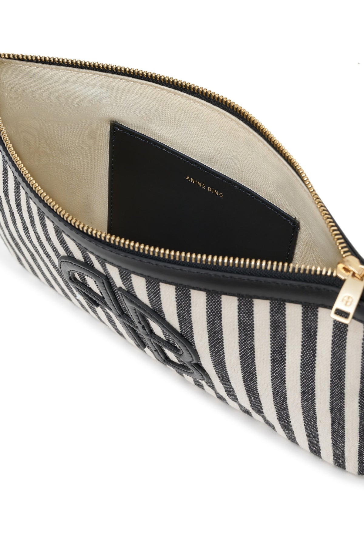 Lili Pouch - White And Black Stripe