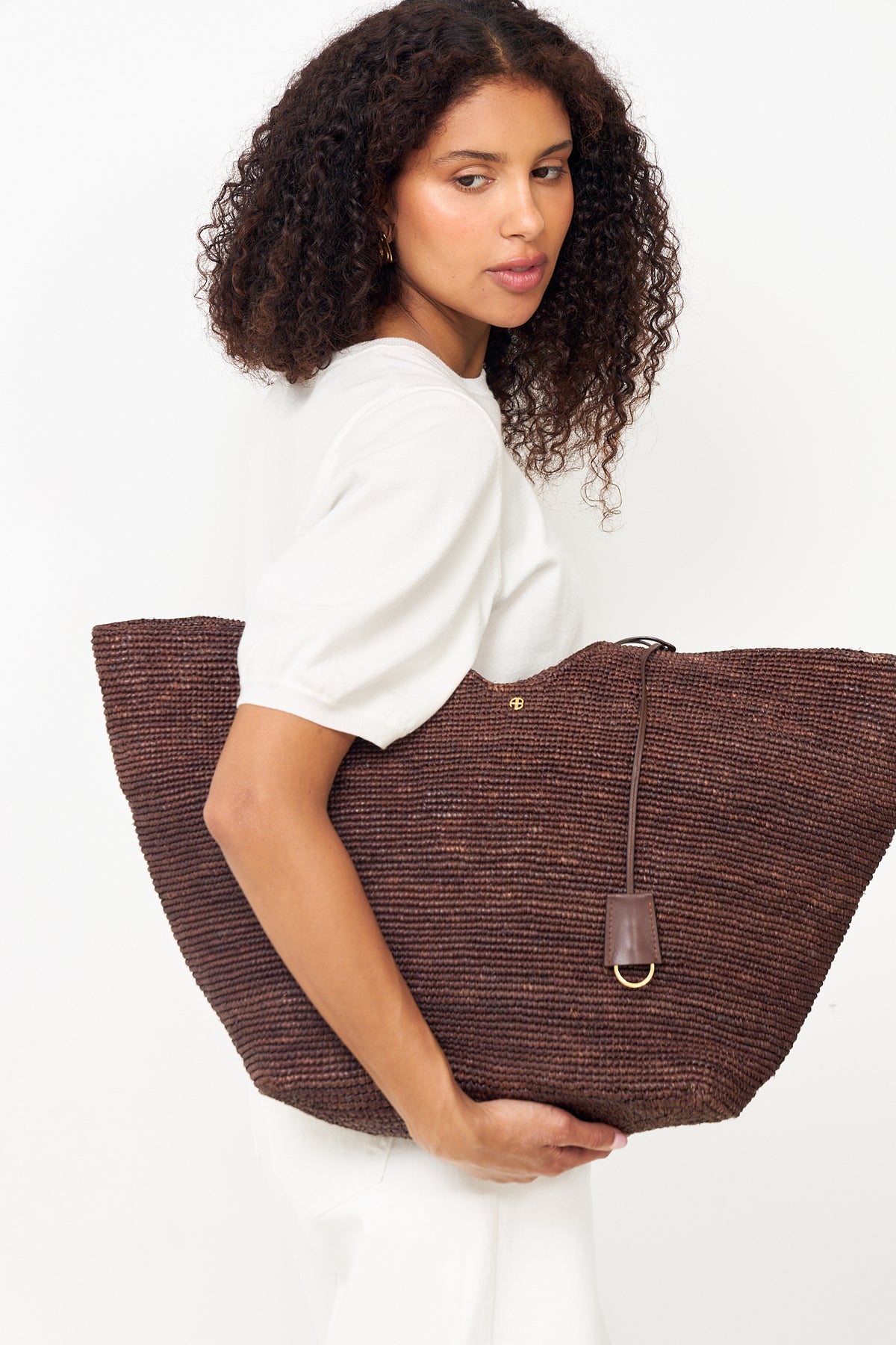Lili Tote Raphia - Dark Brown