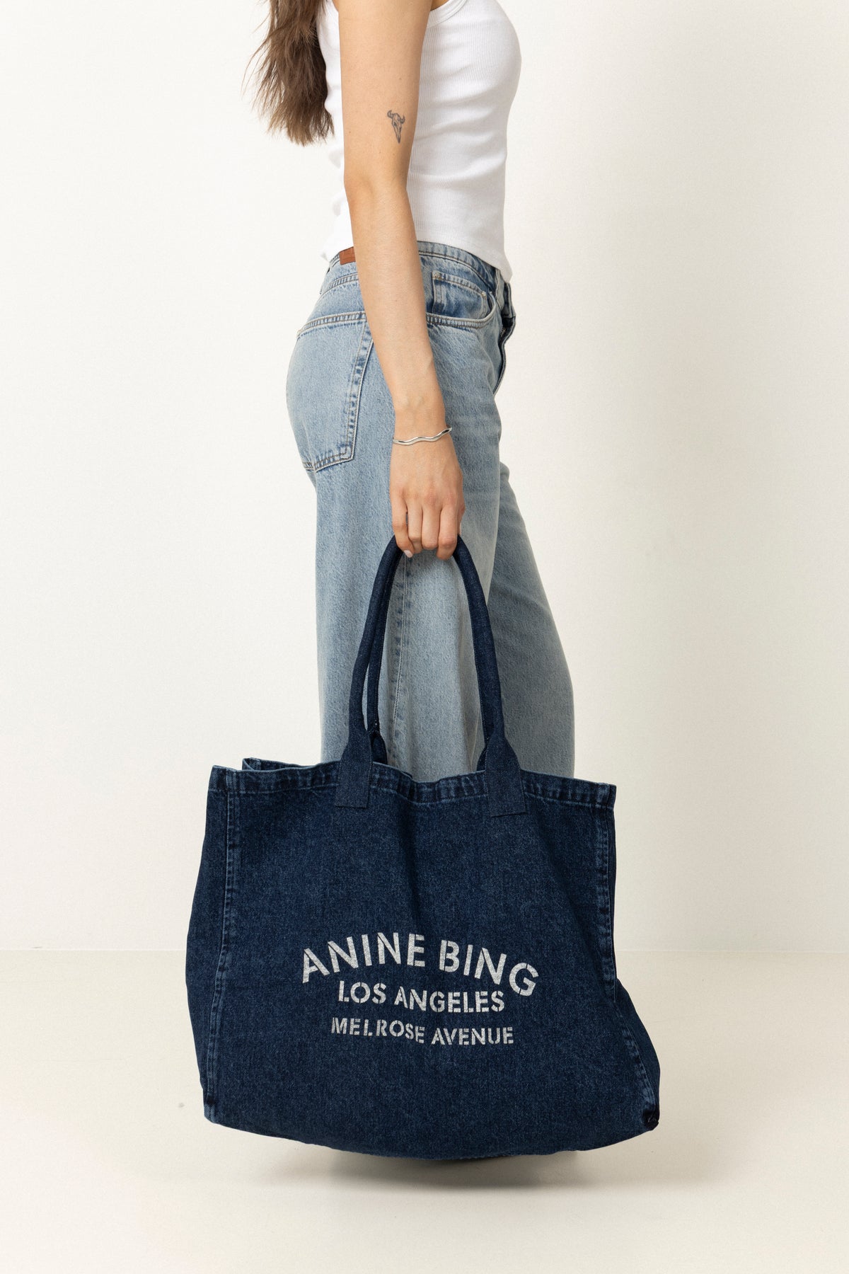Leo Denim Tote - Ink Blue