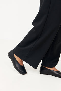 Ana Flats Smooth Leather - Black