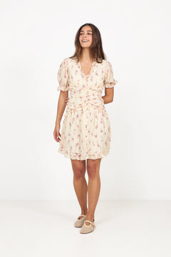 Arielic Dress - Off White Vintage Rose