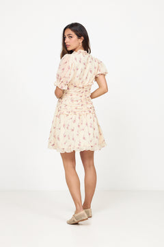 Arielic Dress - Off White Vintage Rose
