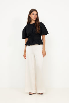 Annegret Poplin Blouse - Black