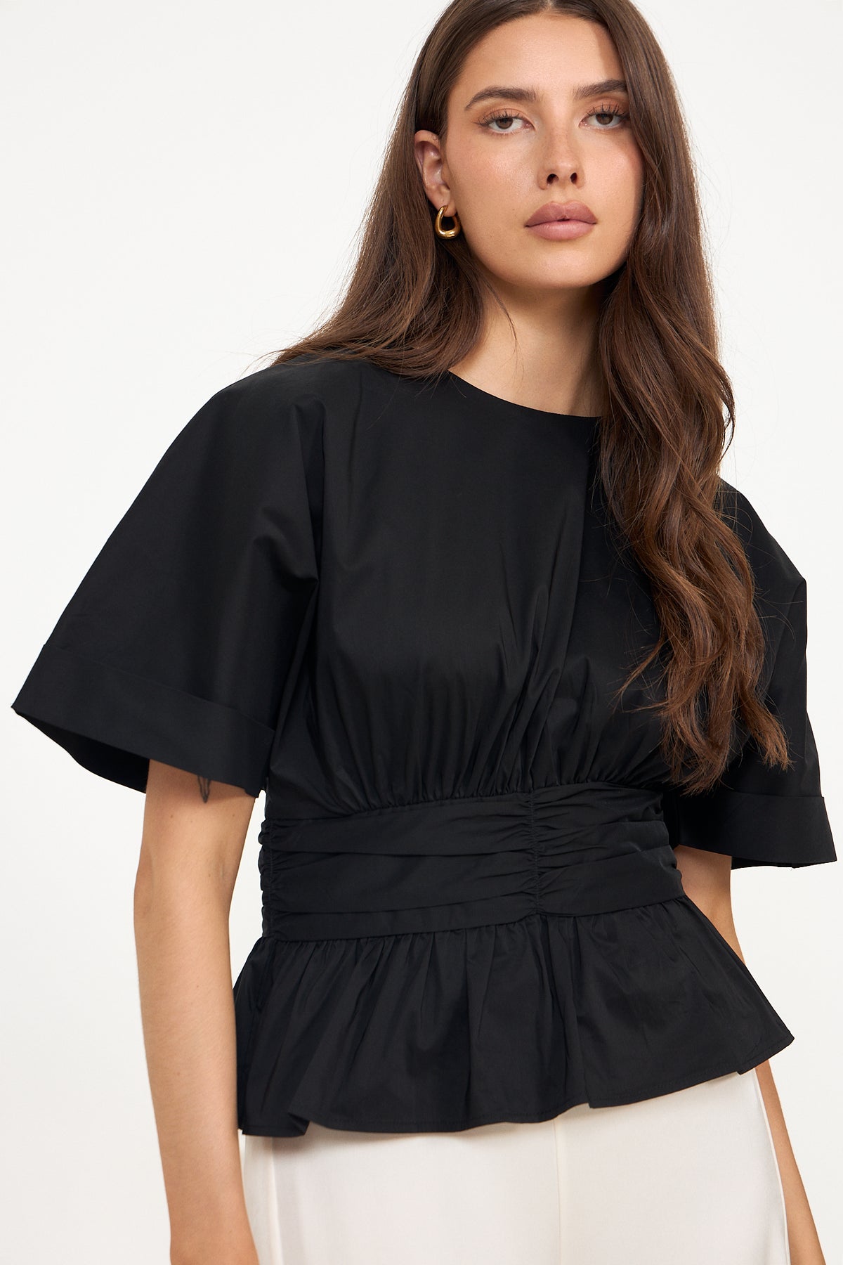 Annegret Poplin Blouse - Black