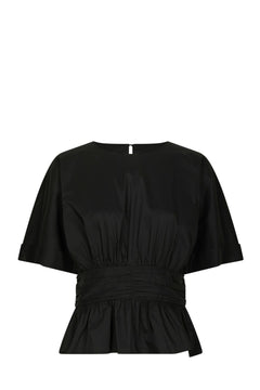 Annegret Poplin Blouse - Black