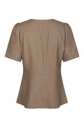 Jules Pinstripe Blouse - Taupe