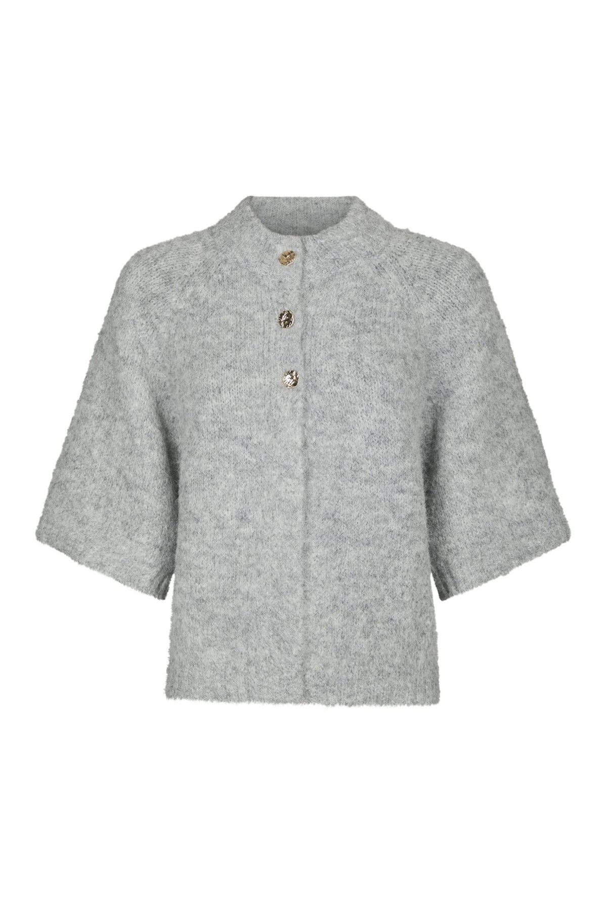 Benuta Fluffy Knit Cardigan - Grey Melange