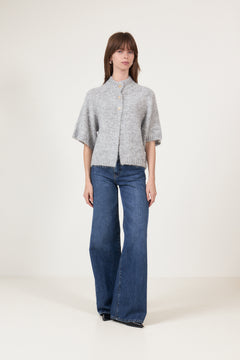 Benuta Fluffy Knit Cardigan - Grey Melange