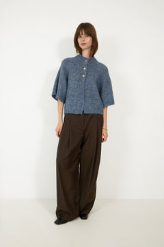 Benuta Fluffy Knit Cardigan - Smoke Blue