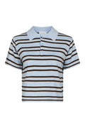 Mulann Polo Knit Blouse - Light Blue