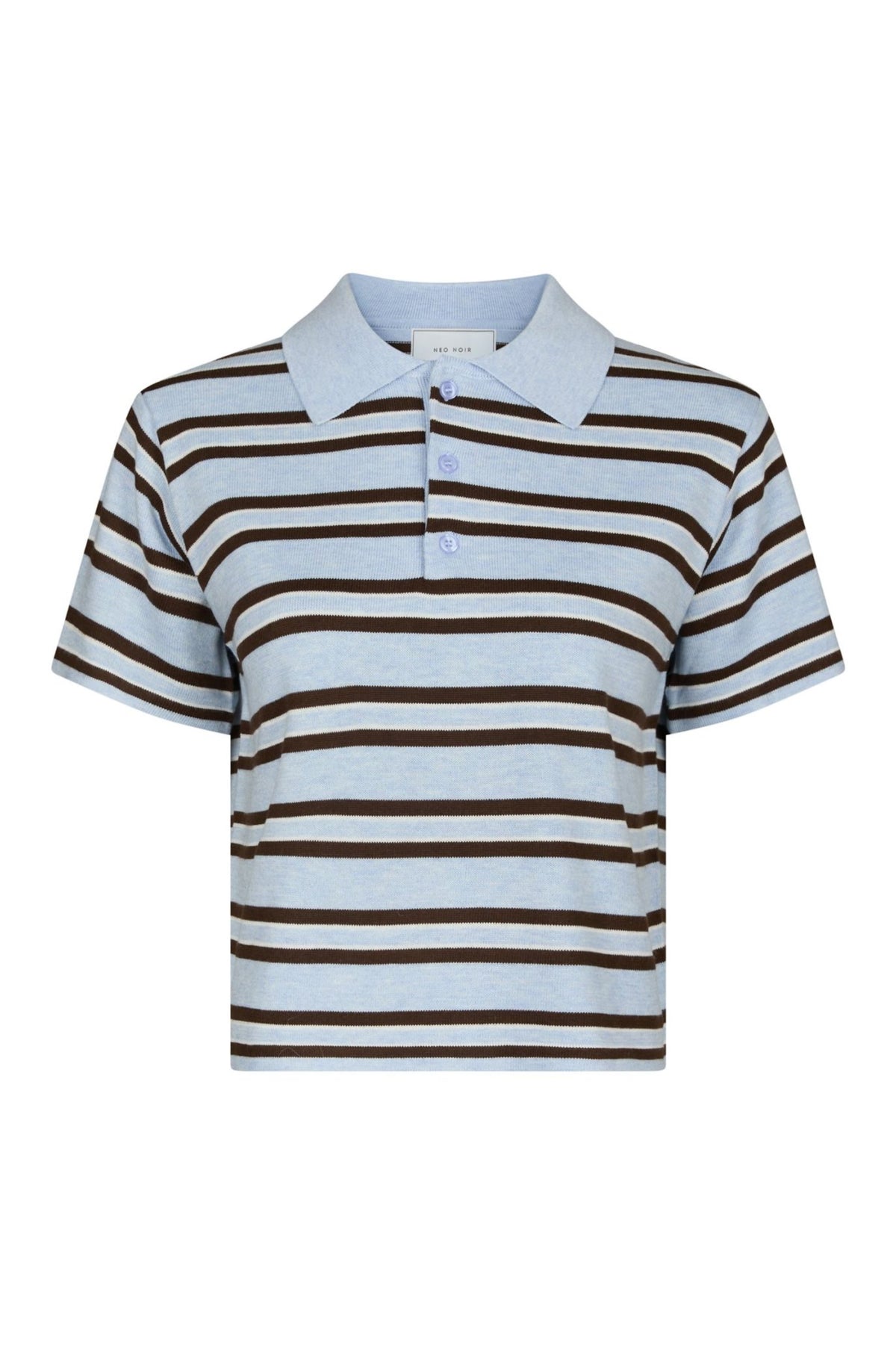 Mulann Polo Knit Blouse - Light Blue