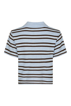 Mulann Polo Knit Blouse - Light Blue