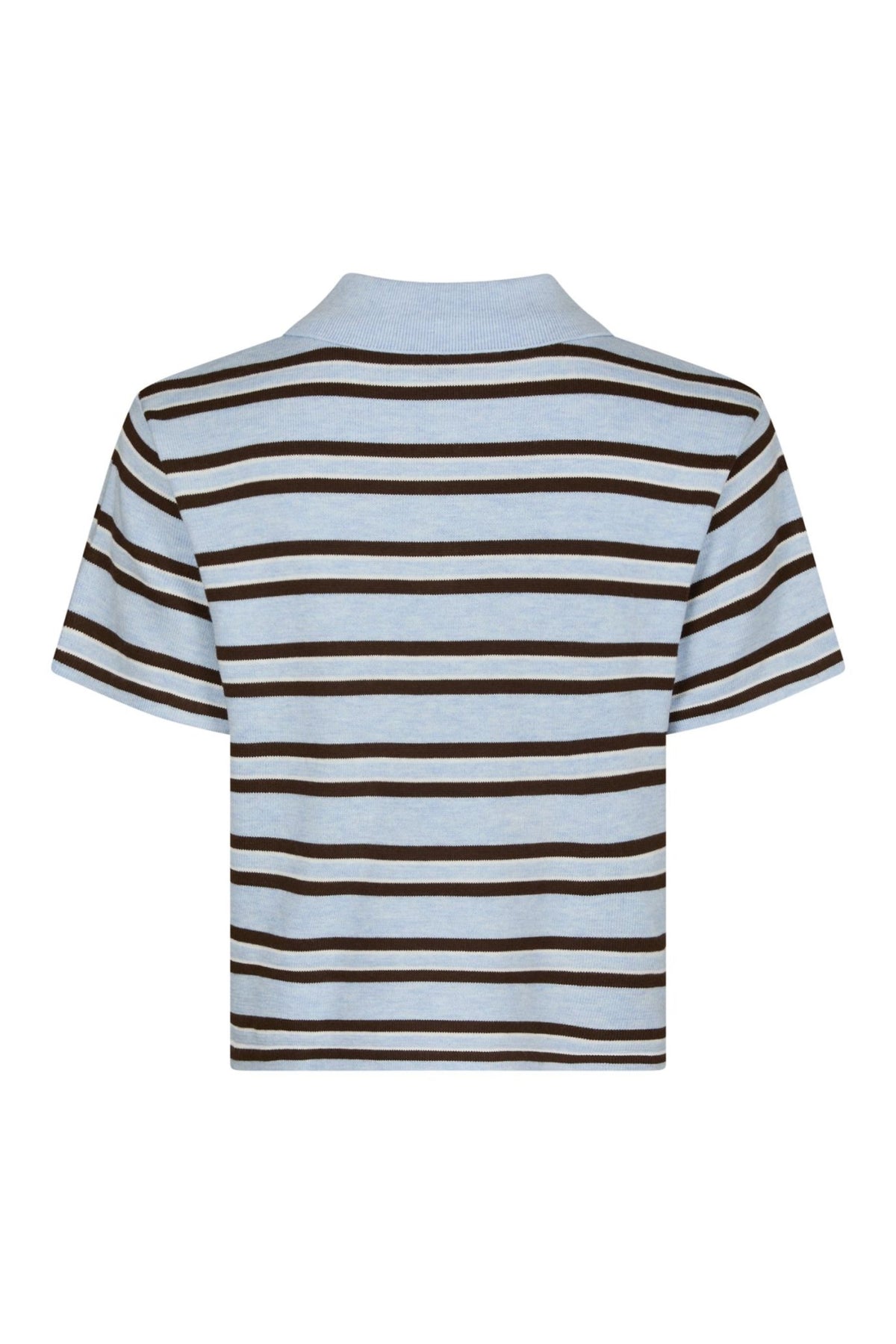 Mulann Polo Knit Blouse - Light Blue