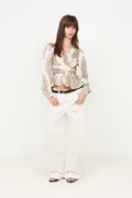Rista Paisley Drop Blouse - Ivory