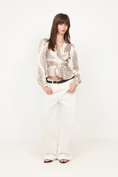 Rista Paisley Drop Blouse - Ivory