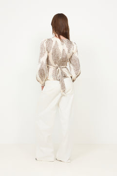 Rista Paisley Drop Blouse - Ivory
