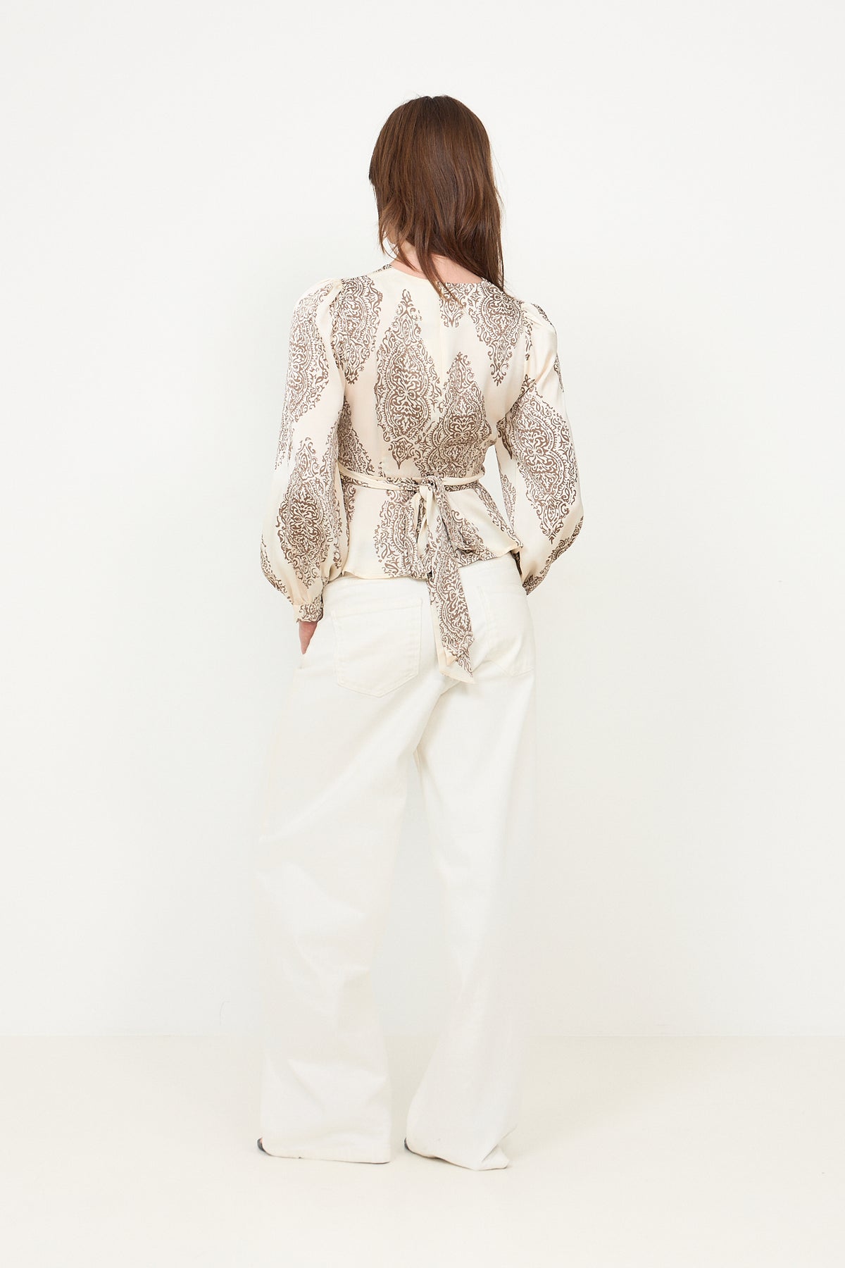 Rista Paisley Drop Blouse - Ivory