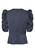 Benua Heavy Sateen Blouse - Midnight Blue
