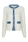 Zelma Knit Denim Cardigan - Off White