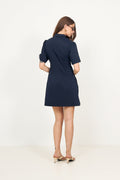 Bentha Poplin Dress - Navy