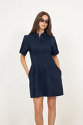 Bentha Poplin Dress - Navy