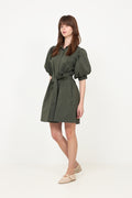 Serene Poplin Dress - Army