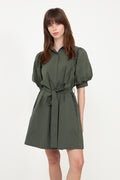 Serene Poplin Dress - Army