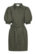Serene Poplin Dress - Army