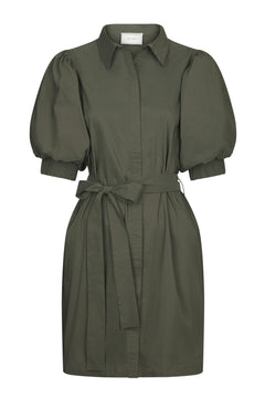 Serene Poplin Dress - Army