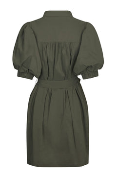Serene Poplin Dress - Army