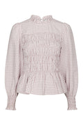 Possa Mini Check Blouse - Light Pink