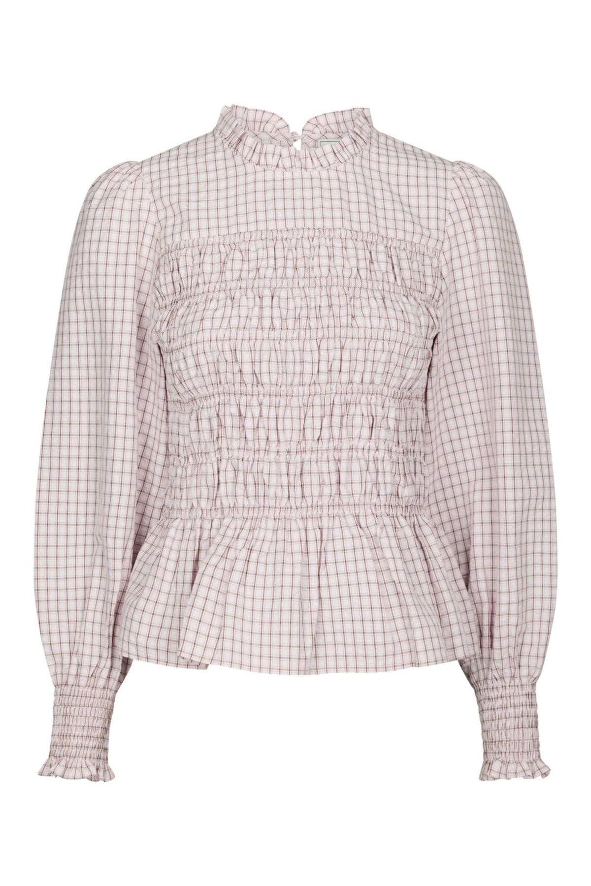 Possa Mini Check Blouse - Light Pink