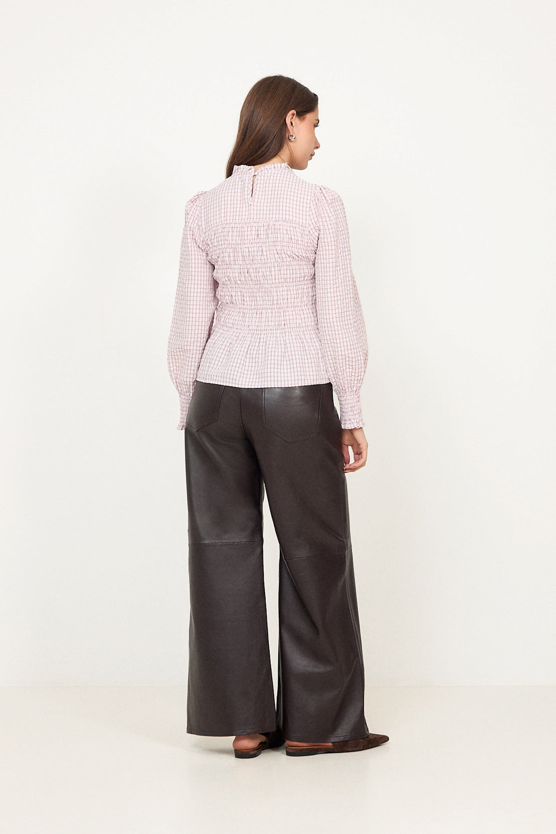 Possa Mini Check Blouse - Light Pink