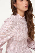 Possa Mini Check Blouse - Light Pink