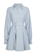 Felice Striped Crepe Dress - Blue