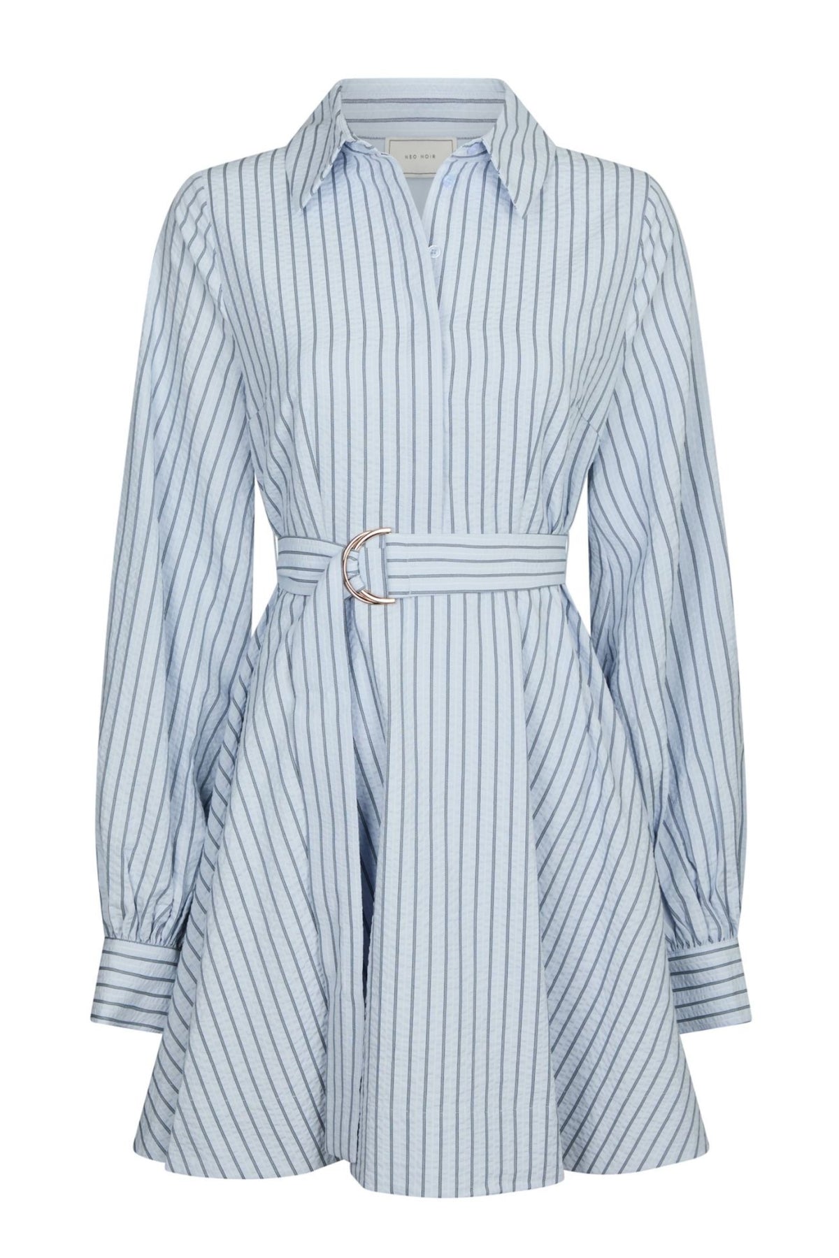 Felice Striped Crepe Dress - Blue