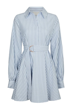 Felice Striped Crepe Dress - Blue