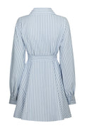 Felice Striped Crepe Dress - Blue