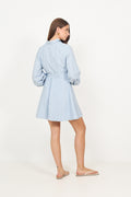 Felice Striped Crepe Dress - Blue