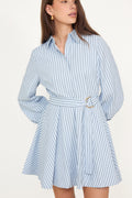 Felice Striped Crepe Dress - Blue