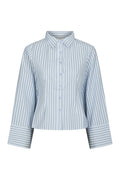 Rosa Striped Crepe Shirt - Blue